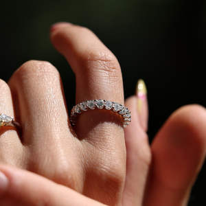 Igi/gia แล็บตัดเพชรวินเทจ14K สีเหลืองงานแต่งงาน/หมั้นแหวน unisex ในงานปาร์ตี้ทองคำสีขาว-คู่ควรกับแหวนครบรอบ - Product Image 2