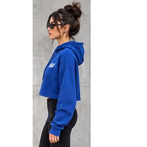 <b>Crop</b> Hoodie Blue Fleece Oversized Casual <b>Men</b> Winter Digital Printing Breathable - Product Image 4