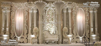 Décoration de scène de mariage merveilleuse, décoration de scène de mariage musulmane Walima, décoration de scène de réception musulmane de luxe