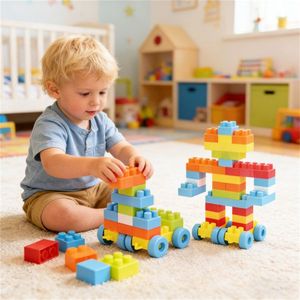 Ensemble de blocs de construction pour les enfants de 3 ans et plus, 150 pièces, blocs d'apprentissage pour tout-petits avec roues - Product Image 4