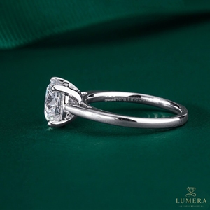 Anillo de Compromiso Solitario con Diamante Cultivado en Laboratorio, Corte Brillante Redondo Clásico, para Mujer, en Oro de 9K, 10K, 14K y 18K, Certificado por IGI - Product Image 2