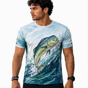 Camiseta de Pesca de Manga Corta para Hombre, Protección UV UPF 50+, Impermeable, de Secado Rápido, para Deportes al Aire Libre - Product Image 3