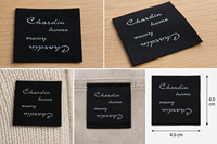 Étiquettes en tissu damassé de haute qualité, étiquettes personnalisées avec logo pour les marques de vêtements et la gamme de produits textiles
