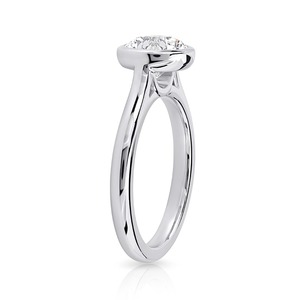 Bague de fiançailles solitaire en or blanc avec diamant de laboratoire taille brillant rond de 3,30 carats serti clos, bijoux fins pour mariage - Product Image 2