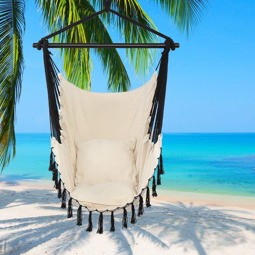 Beige Fabric Black Rope Color