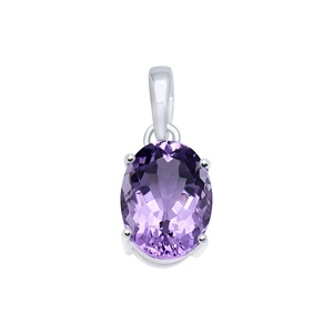 Pendentif en argent sterling 925 avec améthyste naturelle pour femme, taille ovale, pierre précieuse solitaire, bijoux fins, cadeau pour elle - Product Image 1
