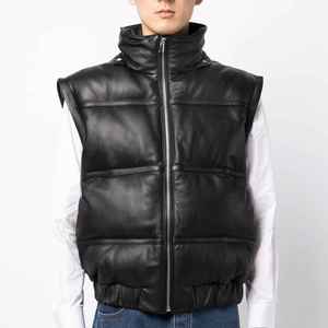 High Quality Customized Oversized Leather Puffer Jacket Men Wholesale <b>Bubble</b> <b>Coat</b> Padded Logo Winter Custom High Street - Product Image 2