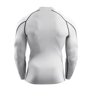 Wholesale Quality Men's Compression TShirt Long Sleeve Breathable <b>Tummy</b> <b>Control</b> Body Shaper 90%Polyamide 10%Spandex HeatTransfer - Product Image 4