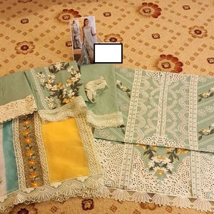 Nouvelle Collection d'été imprimé pelouse Saree pour femmes manches longues chemise indienne robe avec pakistanaise Shalwar Kameez dames élégantes - Product Image 4