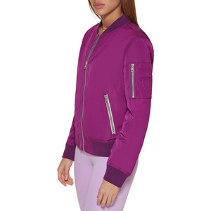 High Quality Custom <b>Women</b> <b>Lightweight</b> Purple <b>Bomber</b> <b>Jacket</b> Slim Fit Zip Up Varsity Flight <b>Jacket</b> Outdoor Athletic Streetwear - Product Image 5