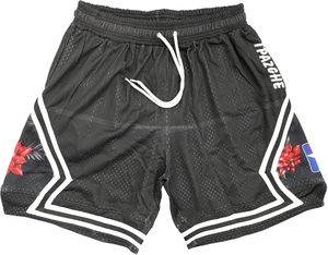 Shorts de basketball unisexe en maille de polyester à imprimé personnalisé, taille à cordon de serrage, couleur unie décontractée, avec poches, taille mi-haute, en tissu tricoté - Product Image 6