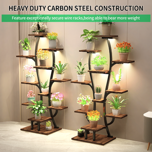 <b>Vase</b> Shape Indoor Plant <b>Stand</b> with Grow Lights Metal Flower Holder Rack for Indoor Plants - Product Image 6