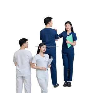 TOP VENTE infirmière uniforme inique style doux/stretch gommages à la mode médical hôpital vêtements médecin blouse blanc-FMF uniforme - Product Image 1