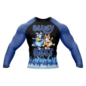 <b>Men's</b> Blue Flame Print Anti-UV Breathable Rash Guard Full Sleeve <b>Compression</b> <b>Shirt</b> Quick Dry Spandex Polyester Fitness Top - Product Image 6