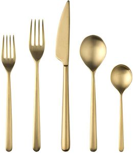 Juego de cubiertos metálicos clásicos de alta resistencia, utensilios de acero inoxidable de primera calidad para las necesidades diarias de cocina y comedor. - Product Image 5