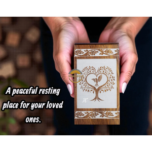 Ocean Inspired Resin & Natural Wood Cremation Urn Handmade Blue Wave Funeral Ashes <b>Box</b> by AYAANS - Product Image 4