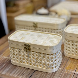 Luxury Handcrafted Rattan <b>Storage</b> <b>Basket</b> Eco-Friendly Woven Organizer Box with Handles for Home Decor - Macy - Product Image 6