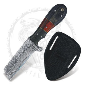 Cuchillo de vaquero Bull Cutter de tamaño personalizado con mango de agarre perfecto, hoja de acero de Damasco y funda de cuero tipo pancake - Product Image 2