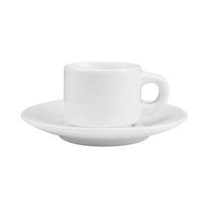 Tasse et soucoupe en céramique blanche avec conteneur à bijoux par sublimation de 77 ml - Product Image 1
