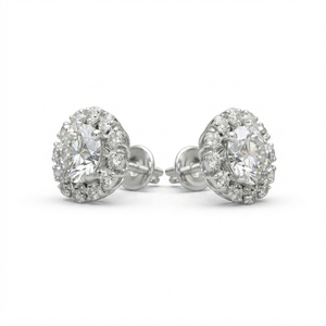 PT950 Platinum Round Brilliant Cut Diamond Stud Earrings IGI Certified Luxury Jewelry Gift for Women Wedding Party - Product Image 2