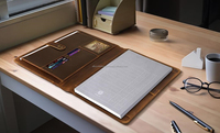 Porte-documents portable en cuir véritable de qualité supérieure, personnalisable, élégant, vintage, durable, format A4, pour affaires et conférences