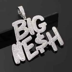 Big Dawg <b>Iced</b> <b>Out</b> Pendant Necklace 925 Silver Rope <b>Chain</b> Rhodium Plated Letter Charm for Men Unisex Gift - Product Image 5