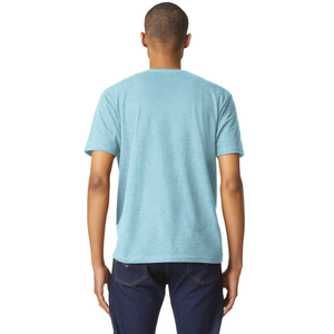 เสื้อยืดผู้ชาย CVC สีฟ้าอ่อน ผ้าคอตตอนผสมพรีเมียม แขนสั้น ระบายอากาศได้ดี น้ำหนักเบา สวมใส่สบาย เสื้อเปล่าไม่มีลาย - Product Image 2