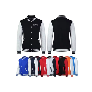 เสื้อแจ็คเก็ตเบสบอล แขนเสื้อตัดสี แจ็คเก็ตวาร์ซิตี้ กระดุมแป๊ก ชุดทีมมหาวิทยาลัย ลายทาง ริบบิ้น ชุดยูนิฟอร์มสโมสรแบบกำหนดเอง ขายส่ง ชุดกีฬา รับผลิตแบบ OEM - Product Image 6