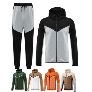 Ensemble de jogging pour homme, streetwear, imprimé floral, sweat à capuche zippé, 2 pièces, vêtements de sport pour la salle de sport, avec logo personnalisé, tissu respirant - Product Image 1