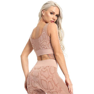 Conjunto de Yoga sin Costuras para Mujer, Leggings de Cintura Alta y Sujetador Deportivo, Traje de 2 Piezas con Estampado de Serpiente para Gimnasio y Entrenamiento - Product Image 3