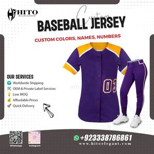 Por encargo de alta calidad de los hombres uniformes de béisbol de tela transpirable conjunto con la sublimación de impresión de diseño de venta en el mejor desgaste del equipo - Product Image 2