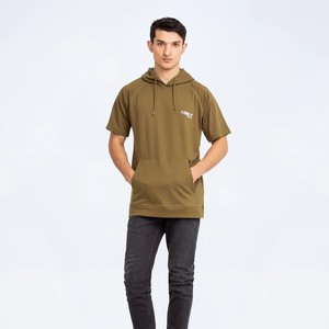 Camiseta con Capucha Unisex Verde Oliva, Corte Regular, Felpa, 100% Algodón, Color Sólido, Ropa Casual de Invierno, Transpirable y Ecológica - Product Image 2