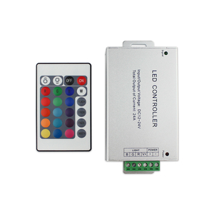 ตัวควบคุมแถบไฟ LED 12A IR ไร้สาย24คีย์เปลือกอลูมิเนียมระยะไกล Dc12V 24V ควบคุม LED RGB - Product Image 2