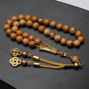 Bracelet Tasbih en bois naturel, 33 perles, accessoires musulmans, Eid ADHA, bijoux de prière islamiques, artisanat naturel - Product Image 2