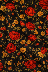 Robes pour filles/femmes en tissu crêpe naturel léger, respirant, biologique, écologique, à motif floral, finition polyester, doux et luxueux - Product Image 5