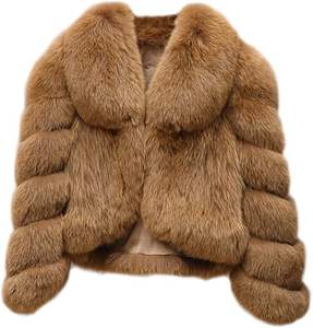 Vente en gros - Manteau court d'hiver à capuche en fausse fourrure tendance, veste sans manches en fausse fourrure de renard pour femme - Product Image 1
