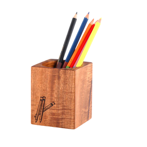 Support de stylo et de crayon en bois naturel durable, décoration de bureau, finition artisanale naturelle - Product Image 2