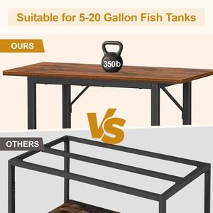 Supporto per Acquario a 2 Livelli per Vasche da 10-20 Galloni con Ripiani Portaoggetti per Acquari e Terrari da Casa e Ufficio - Product Image 3