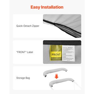 Telo di Ricambio per Tendalino Bimini a 4 Archi in PVC Marino 600D Resistente da 8 Piedi, Nuovo, Impermeabile, con Custodia per il Trasporto Facile - Product Image 6