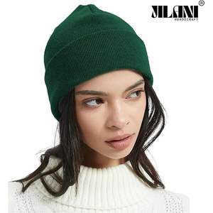 หมวกบีนนี่ถักสีเขียวเข้มสำหรับผู้หญิงแจ็คเก็ตขนเป็ดกลางแจ้ง - Product Image 3