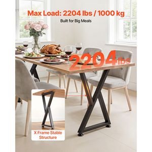 Gambe per Mobili in Acciaio 74 cm (H) x 47 cm (L), Design Modulare, Facile Montaggio, Carico Massimo 1000 kg, Robuste a Z per Stile Rustico/Country - Product Image 2