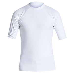 Men's Three Quarter Sleeve Rash Guard Black Quick Dry Polyester Swim Shirt Adult Size - Product Image 4