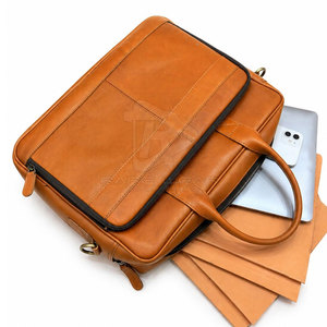 Genuine Leather <b>Laptop</b> Bag Padded Carry <b>Case</b> Adjustable Shoulder Strap Custom Color Wholesale Price Leather <b>Laptop</b> Bag - Product Image 6