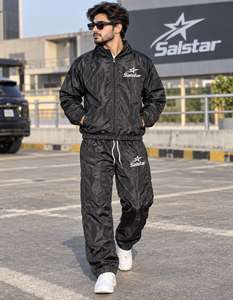 Ensemble de survêtement noir personnalisé pour homme – Veste coupe-vent et pantalon légers, imperméables, pour le sport, l'entraînement et le jogging – OEM ODM - Product Image 3