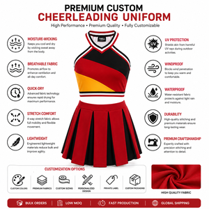 Uniforme de cheerleading pour femmes de qualité supérieure pour spectacle de danse, impression par sublimation de haute qualité - Product Image 4