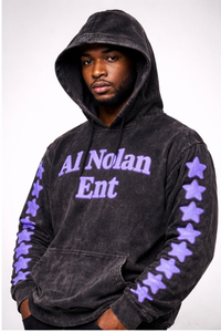 Custom Acid Wash 100% Cotton Hoodie Trending Streetwear Pullover Digital Printing Embroidery Front Logo <b>Star</b> Sleeve <b>Design</b> - Product Image 4
