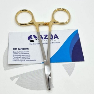 Premium <b>Tungsten</b> Carbide Needle Holder Gold Plated <b>Ring</b> Handle High Precision Surgical Suturing Forceps Reusable Instrument - Product Image 2