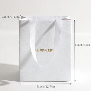 ถุงของขวัญกระดาษสั่งทำพิเศษสำหรับเครื่องประดับ พร้อมหูหิ้วริบบิ้น บรรจุภัณฑ์บูติกคุณภาพสูงสำหรับแหวนและสร้อยคอ - Product Image 2