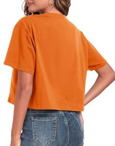 Camiseta Corta de Algodón para Mujer, con Logotipo Personalizado, Estilo Holgado, para Primavera y Otoño, con Diseños Gráficos de Marcas - Product Image 3