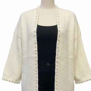 Cárdigan largo de punto con perlas blancas de invierno Jack and Jill, abrigo tipo suéter elegante y cálido para mujer - Product Image 4